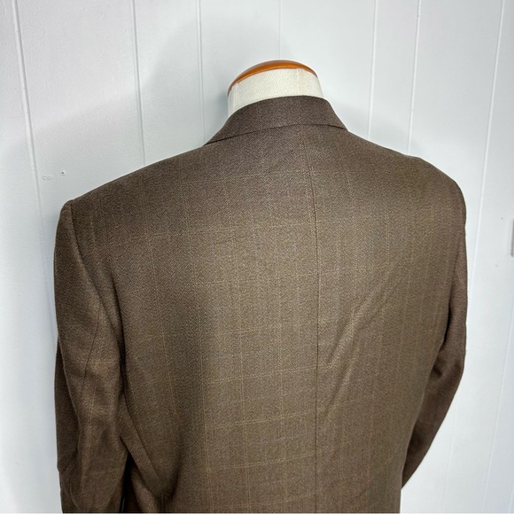 Pronto Uomo Brown Windowpane Check Blazer - Picture 12 of 12